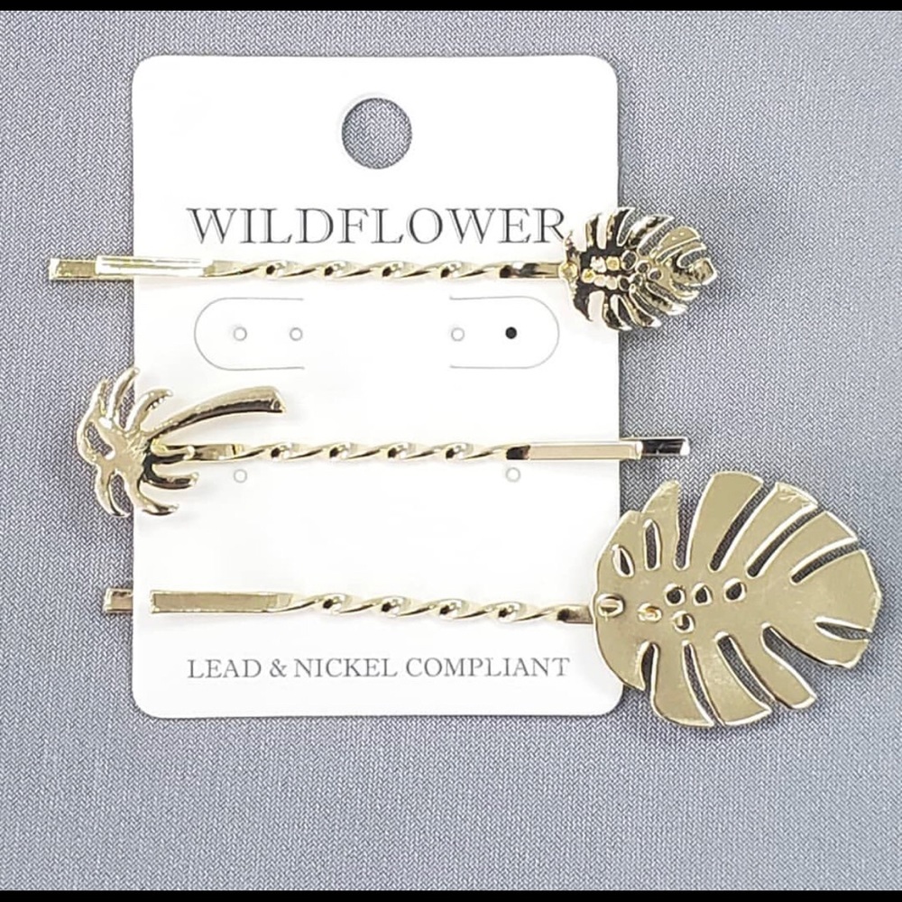 Gold Palm Tree Hair Pins